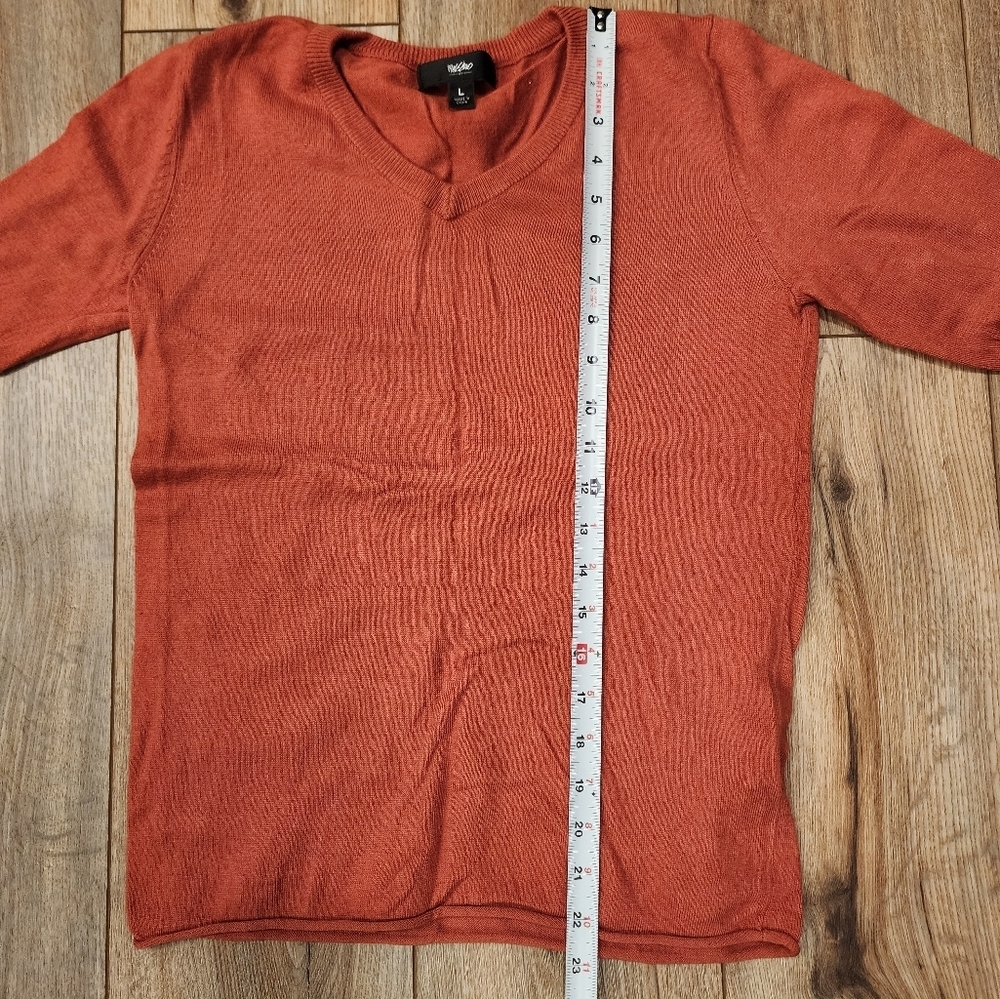 Mossimo Women's V-Neck Rust Sweater Size Large - Picture 5 of 7
